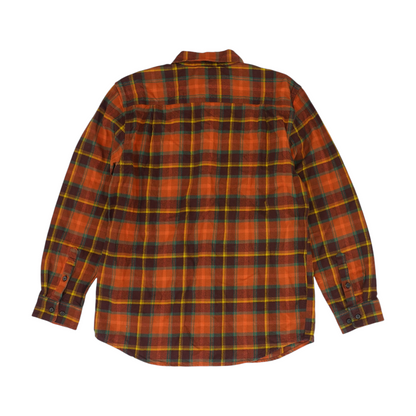 Orange Plaid Flannel Button Down