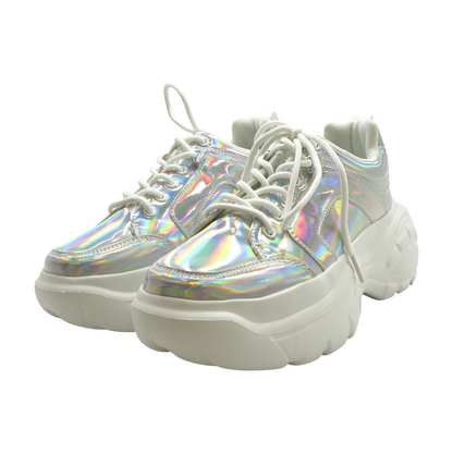 Silver Low-Top Athletic Shoes