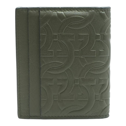 Embossed Leather Bifold in Green