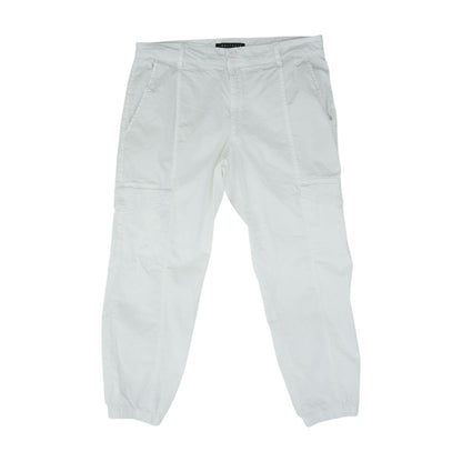 White Solid Cargo Pants