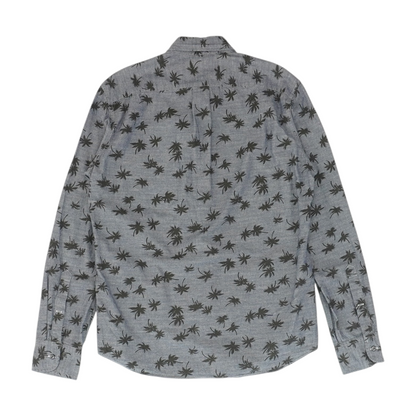 Blue Tropical Long Sleeve Button Down