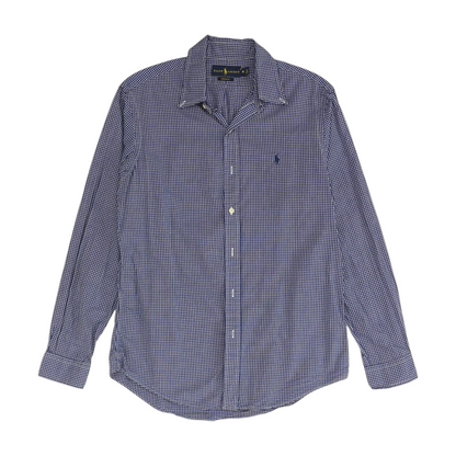 Navy Check Long Sleeve Button Down