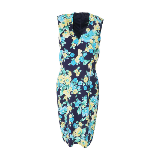 Navy Floral Midi Dress