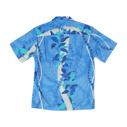 Blue Floral Short Sleeve Button Down