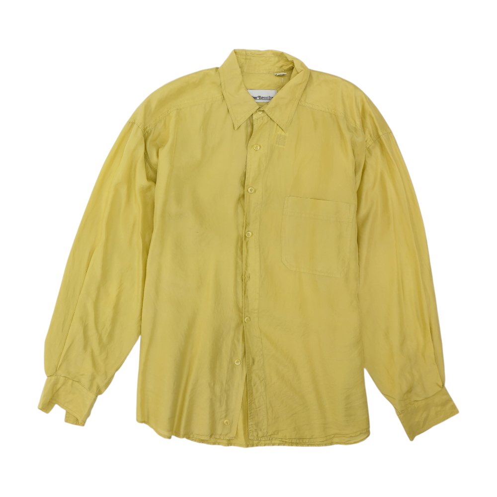 Green Solid Long Sleeve Button Down