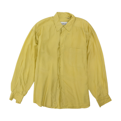 Green Solid Long Sleeve Button Down