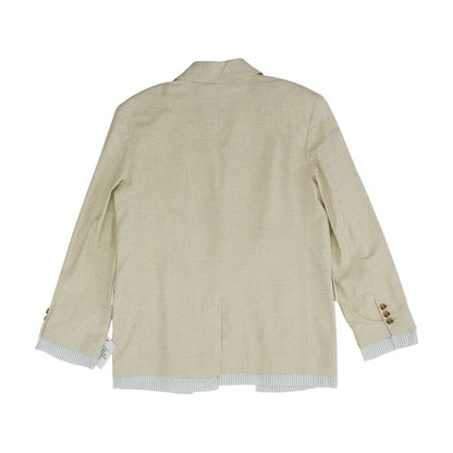 Beige Solid Blazer