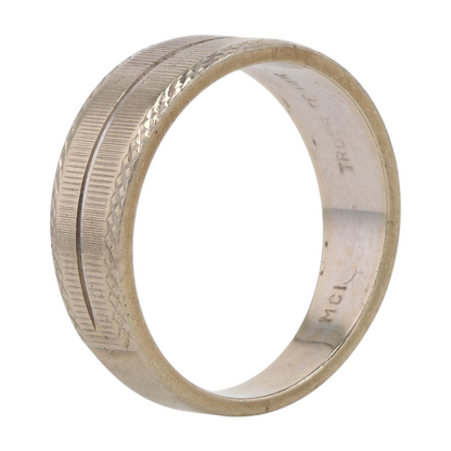 14K White Gold Band Ring