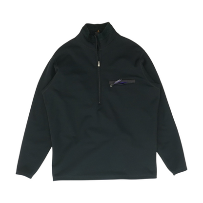 Vintage Black Solid 1/4 Zip Pullover