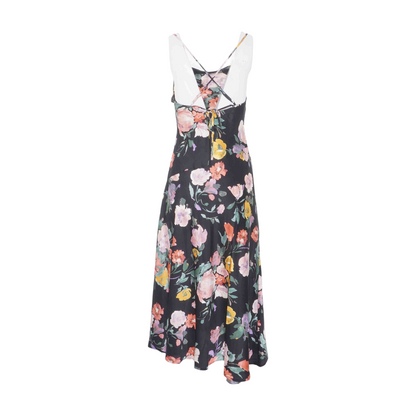 Black Floral Midi Dress