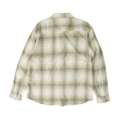 Beige Plaid Flannel Button Down