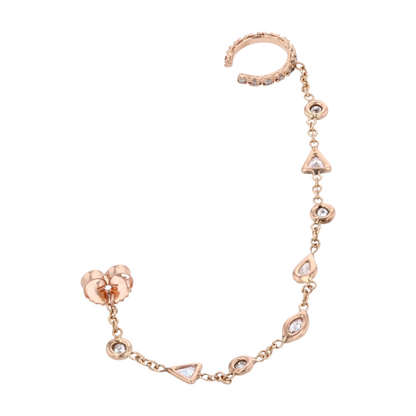 1 ctw 14K Rose Gold Diamond Statement Earring