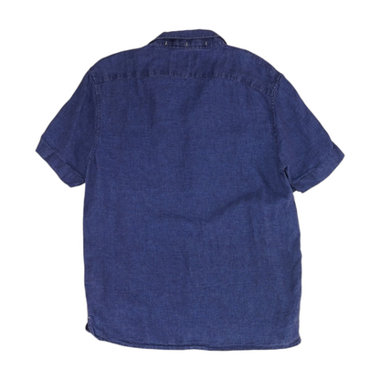 Indigo Solid Short Sleeve Button Down