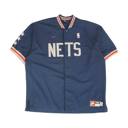Vintage Jersey Nets Snap Button Short Sleeve Jersey