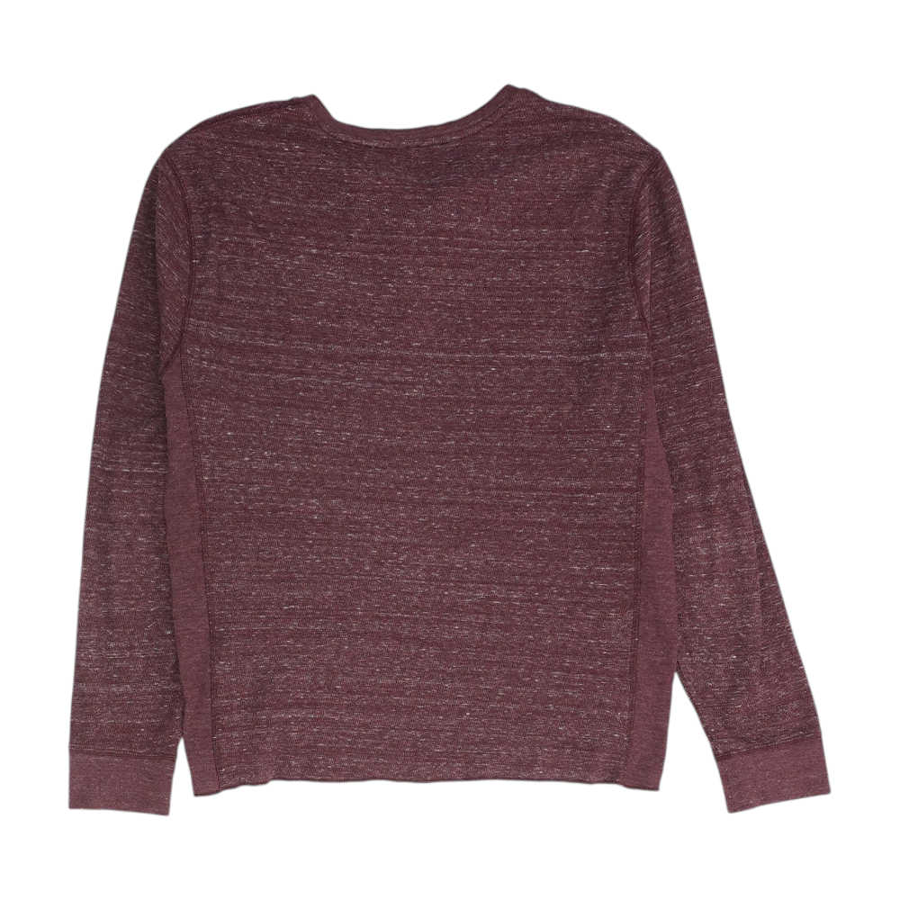 Express Maroon Solid Henley T-Shirt – Image 2