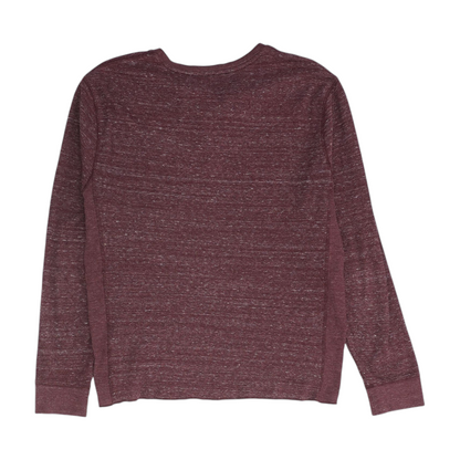 Express Maroon Solid Henley T-Shirt – Image 2