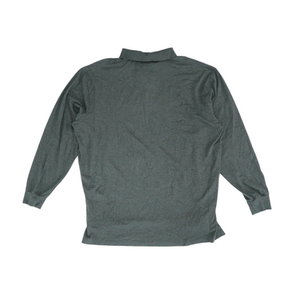 Charcoal Tall Solid Long Sleeve Polo