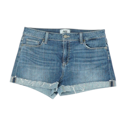 Blue Solid Denim Shorts