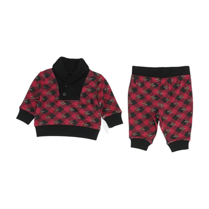 Red Check Long Sleeve Set