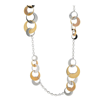 Two Tone Disc Chain Necklace