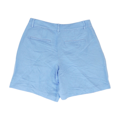 Blue Solid Knit Shorts