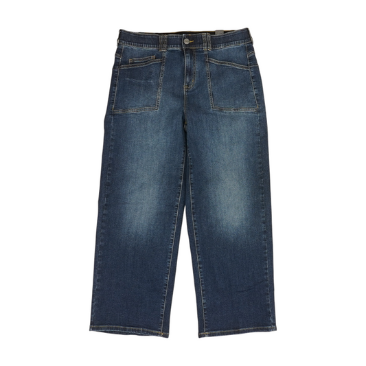 Navy Short Wide Leg Jeans