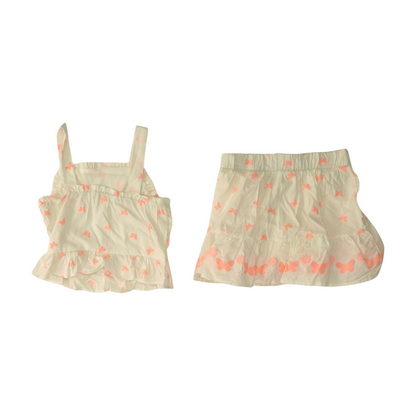 White Print Sleeveless Set