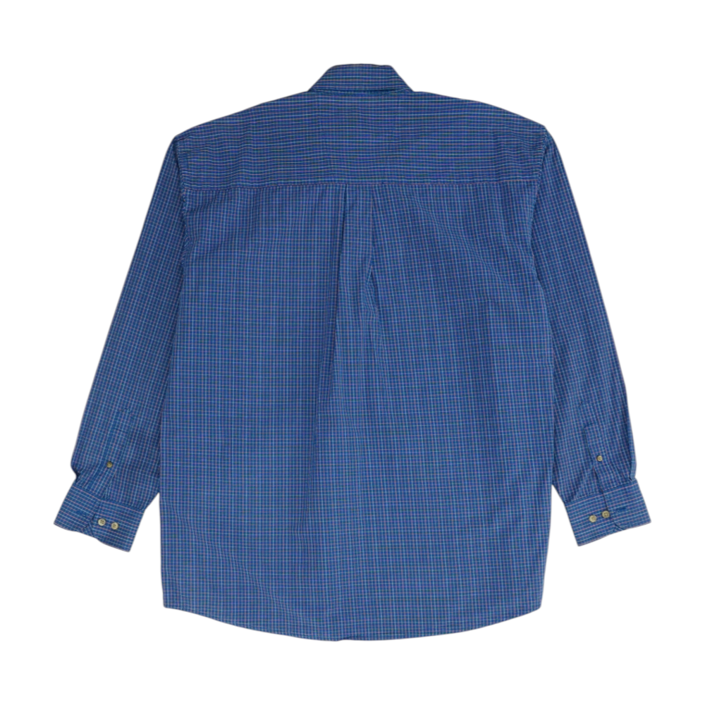 Blue Plaid Long Sleeve Button Down