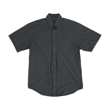Black Check Short Sleeve Button Down