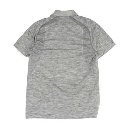 Gray Solid Short Sleeve Polo