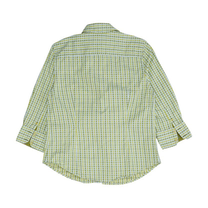 Green Check Button Down