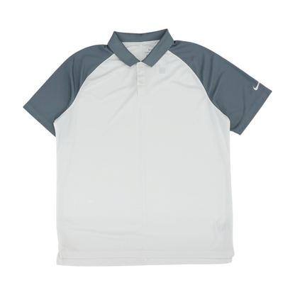 White Color Block Short Sleeve Polo