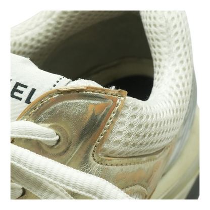 Gold and White CC Sneakers