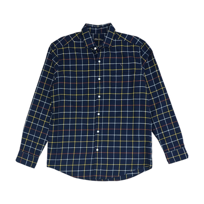 Navy Check Long Sleeve Button Down