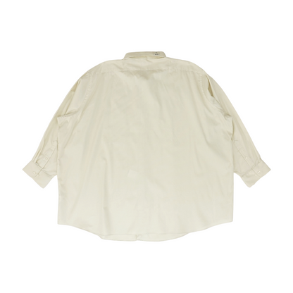 Beige Big & Tall Solid Long Sleeve Button Down