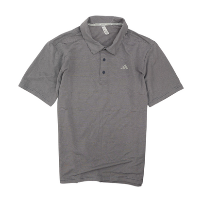 Gray Striped Short Sleeve Polo