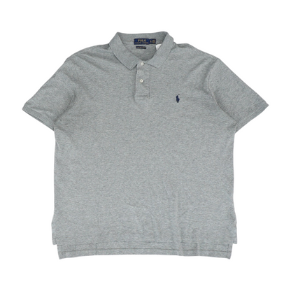 Gray Solid Short Sleeve Polo