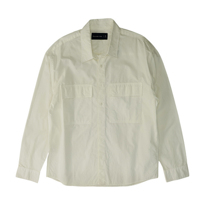 Ivory Solid Long Sleeve Button Down