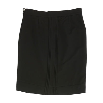 Black Solid Midi Skirt