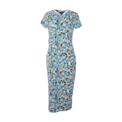 Blue Floral Midi Dress