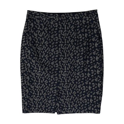 Navy Abstract Mini Skirt