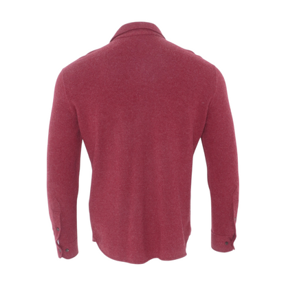 Red Virgin Wool, Cashmere and Silk Knit Shirt