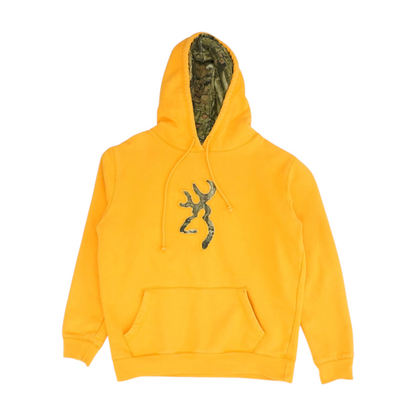 Yellow Solid Hoodie Pullover