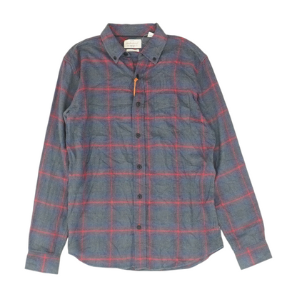 Gray Plaid Flannel Button Down