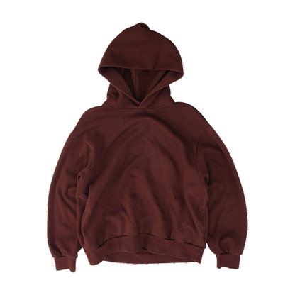 Brown Solid Hoodie Pullover