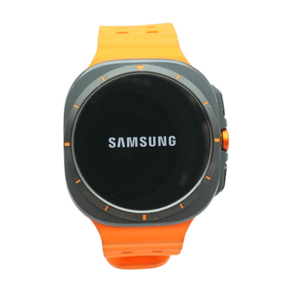 47mm Galaxy Watch Ultra Black Smartwatch Orange Band M/L