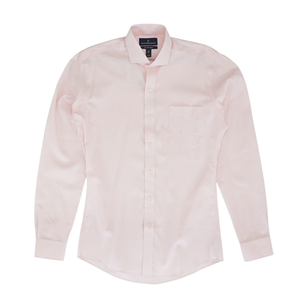 Pink Solid Long Sleeve Button Down