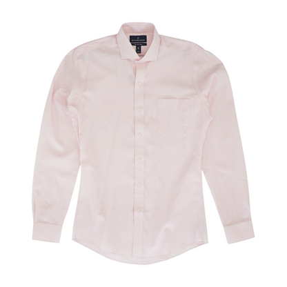 Pink Solid Long Sleeve Button Down