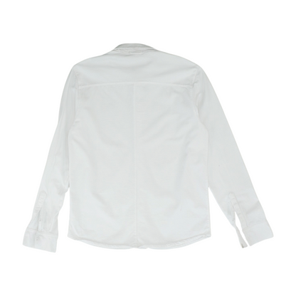 White Solid Long Sleeve Button Down