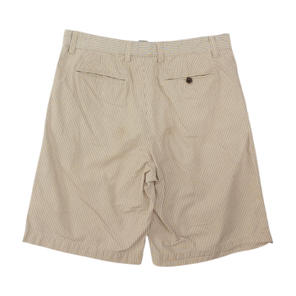 Beige Striped Casual Shorts